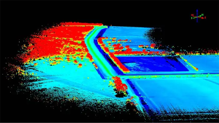 Nube de puntos LiDAR procesada